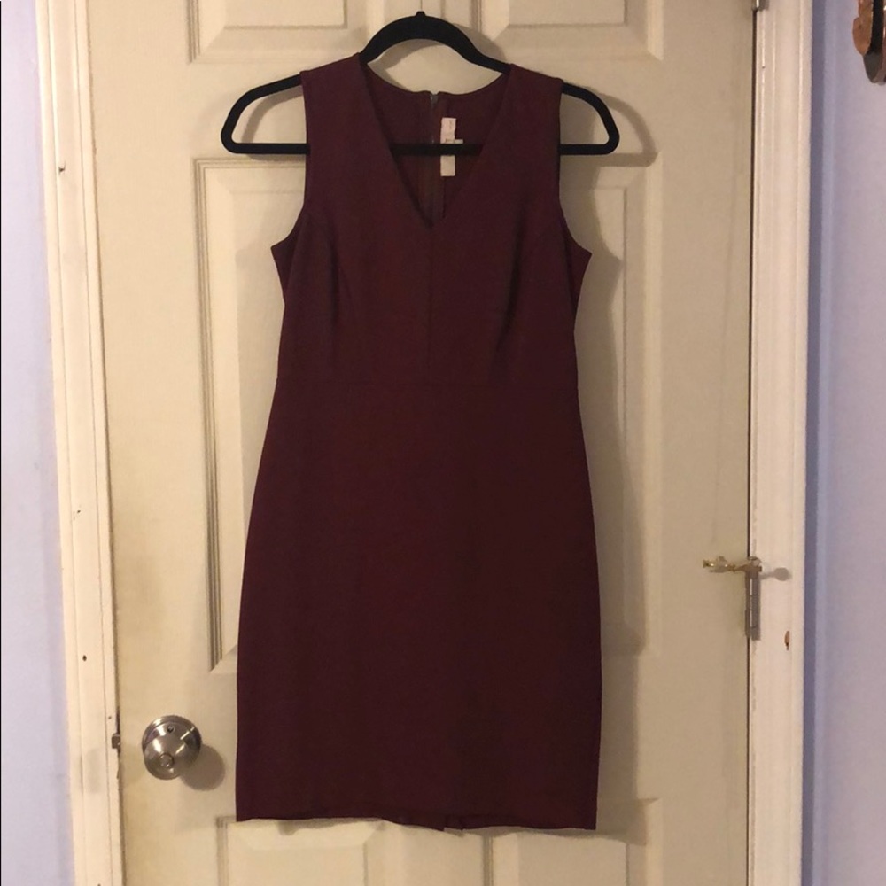 Maroon Tank Pencil Sheath Dress